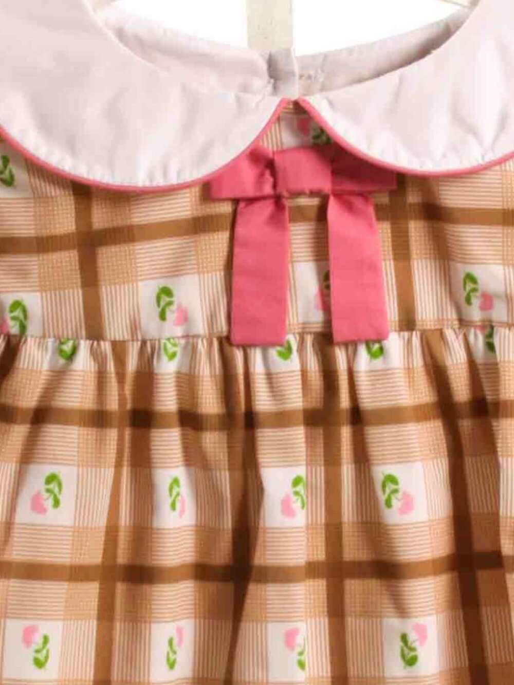 TBBC Beaufort Bonnet Company Pink and White Plaid Dress floral 5T - Picture 2 of 3